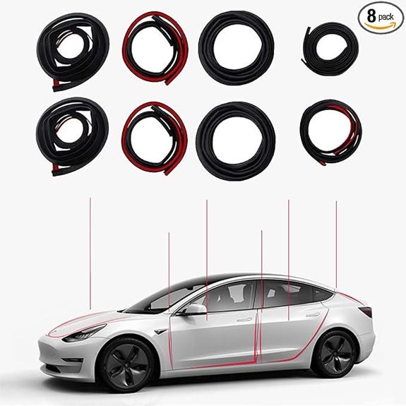 FASTCHE Tesla Model 3 Door Seal Soundproof Kit (8 Packs)