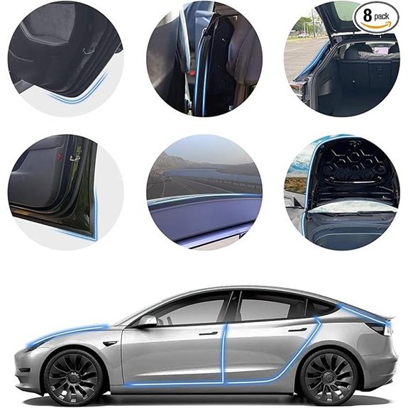 Soundproof Weather Stripping for Tesla Model 3/Y (8 Pack)