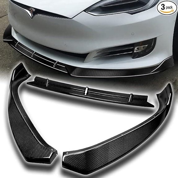 3PCS Tesla Model S Carbon Fiber Bumper Lip Kit