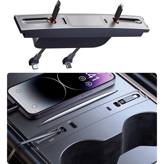 Retractable USB Hub for Tesla Model Y & 3