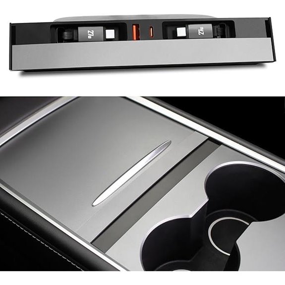 Tesla Car USB Hub Charger with Retractable Cables