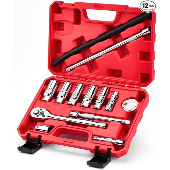 13pc Spark Plug Socket Set with Extensions and Adapter