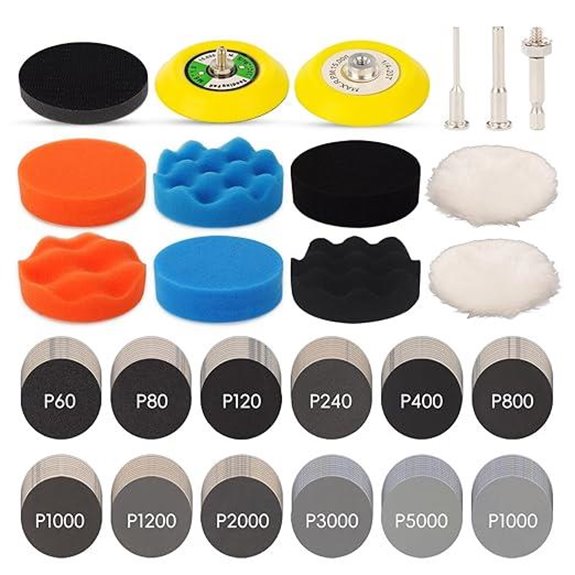 145pcs 3-inch Sandpaper Polishing Kit for Headlights