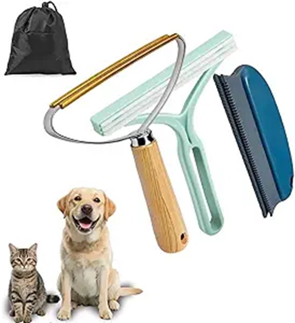 Qbily Pet Hair Remover 3-Pack with Storage Bag