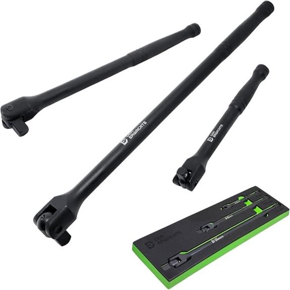 3PCS Breaker Bar Set with Rotatable Heads