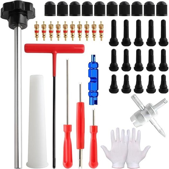 45-Piece Tire Valve Stem Core Removal Tool Kit