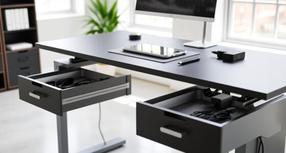 top cable managed sit stand desks