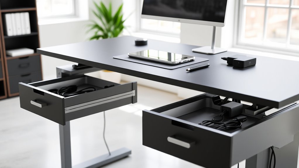 top cable managed sit stand desks