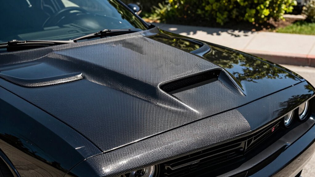 top dodge challenger carbon hoods