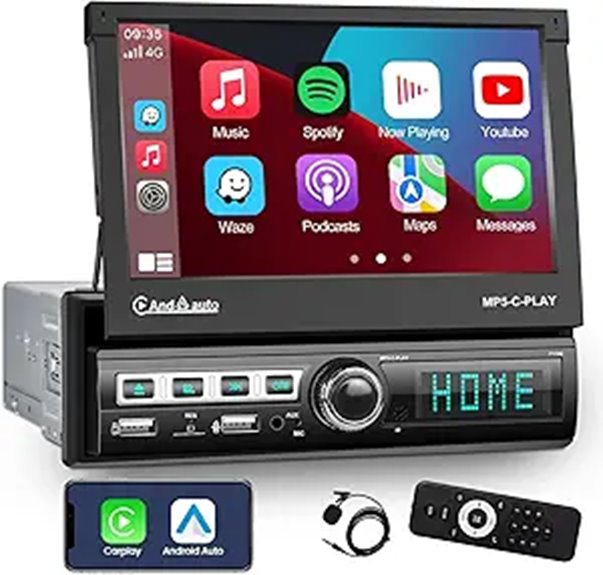 Single Din Car Stereo with Touchscreen Bluetooth & CarPlay