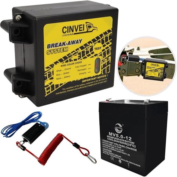 Trailer Brake Break-Away Kit with Battery and Switch