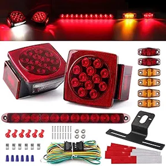 12V Trailer LED Light Kit with Brake and Marker Lights