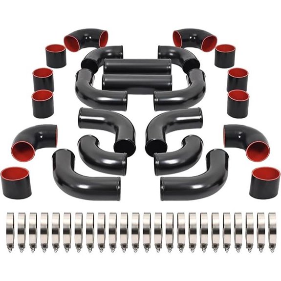 KUAFU 12 Pcs Aluminum Turbo Intercooler Kit