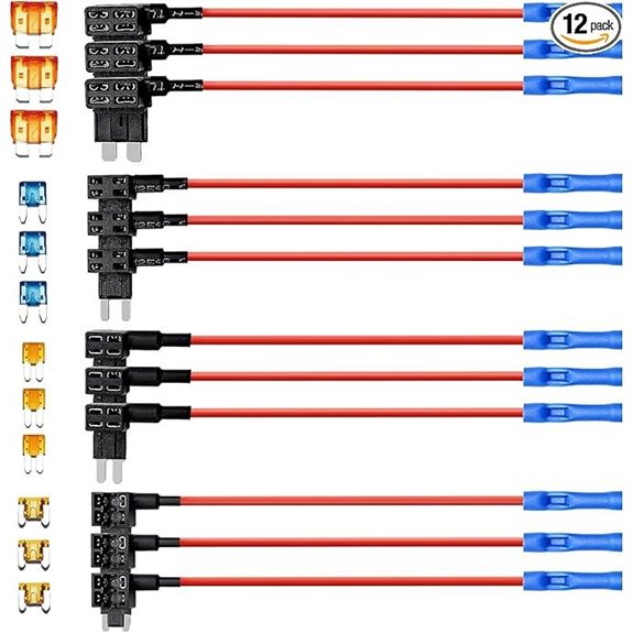 12 Pack 12V Car Fuse Tap Adapter