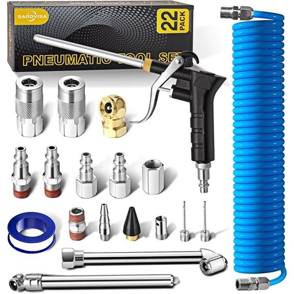 22-Packs Air Compressor Accessories Kit with 25FT Hose