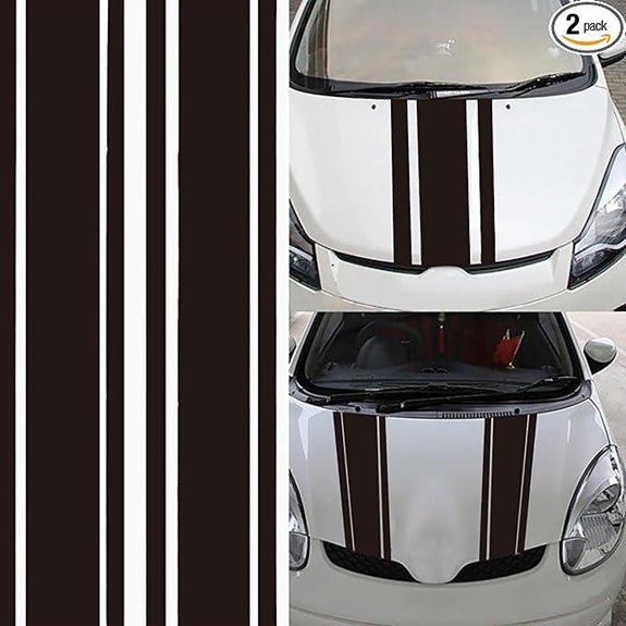 2 PCS Black Car Hood Vinyl Decal Stickers