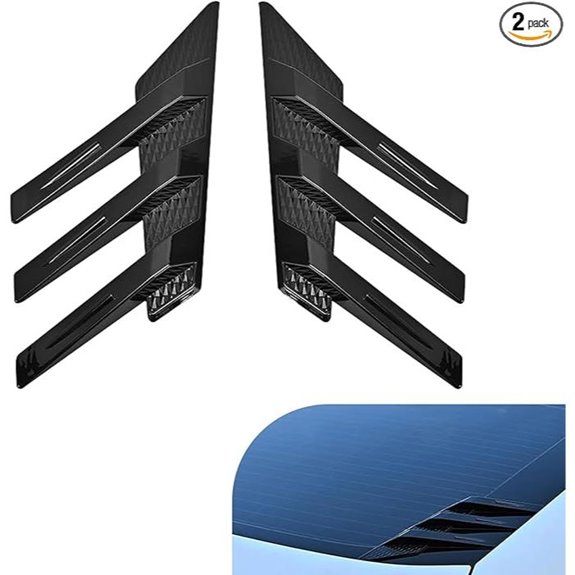 2 PCS Car Rear Windshield Decals Gloss Black