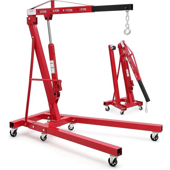 2-Ton Folding Hydraulic Engine Hoist with Stand
