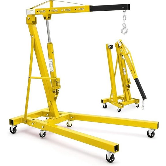 2-Ton Folding Hydraulic Engine Hoist with Stand