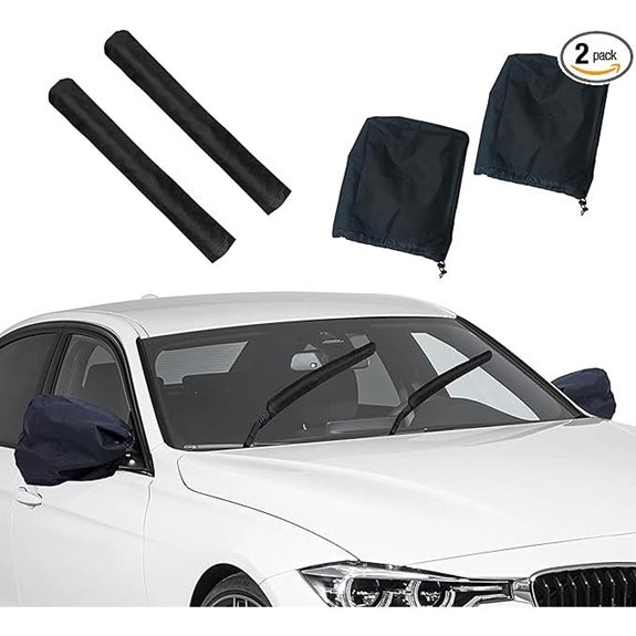 EcoNour Universal Car Side Mirror Cover with Wiper