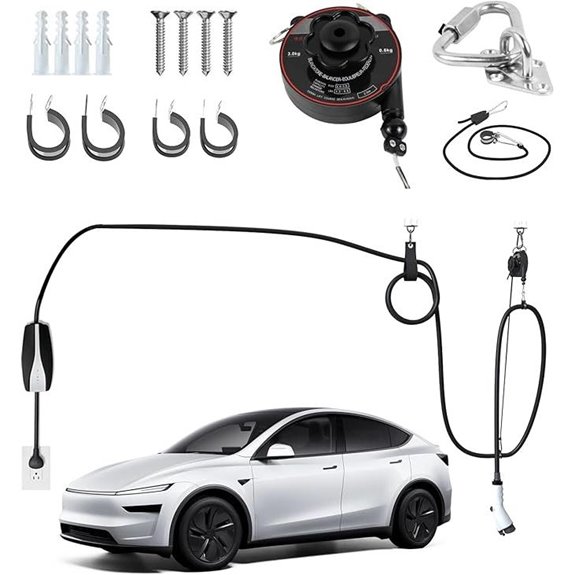 Universal EV Overhead Retractable Charging Cable Organizer