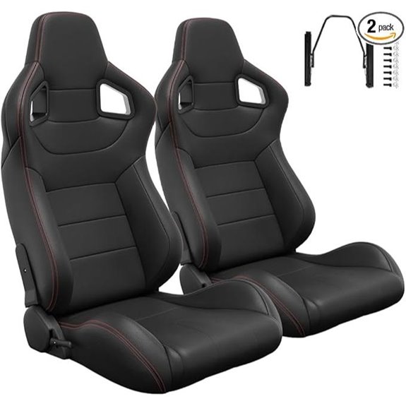 Universal Racing Seat Pair with Headrest Pillows