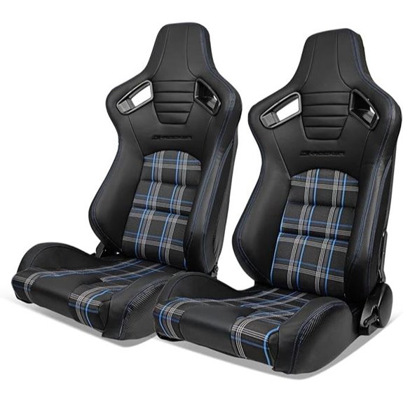 IKON MOTORSPORTS Universal Racing Seats with Dual Sliders