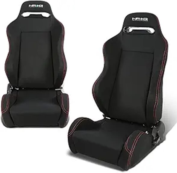 NRG RSC-200 Universal Reclinable Racing Seats (Set of 2)