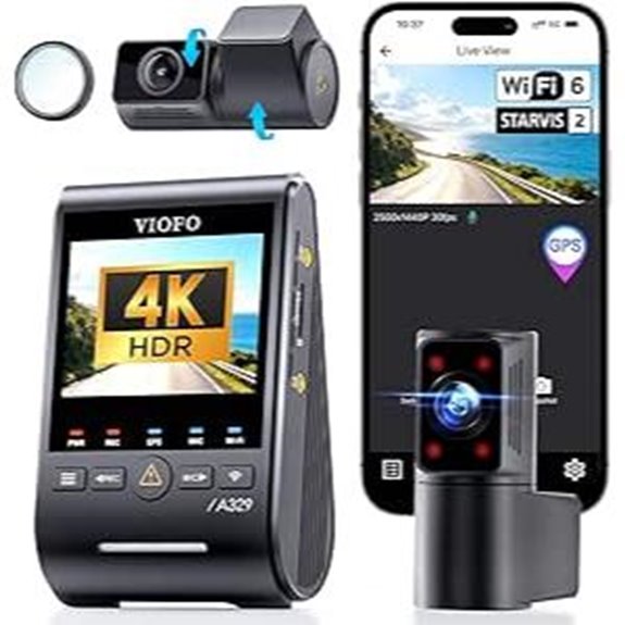 VIOFO A329S 4K 3-Channel Dash Cam with Wi-Fi