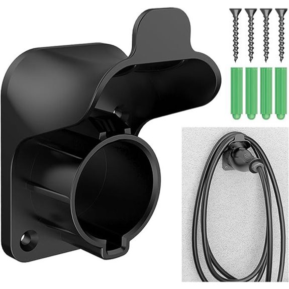 EV Charger Wall Mount Holder for SAE J1772 Cable