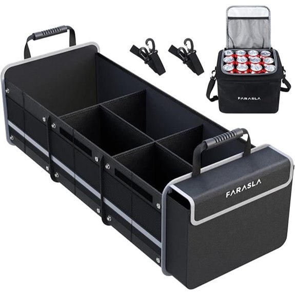 Farasla Waterproof Trunk Organizer with Cooler Bag