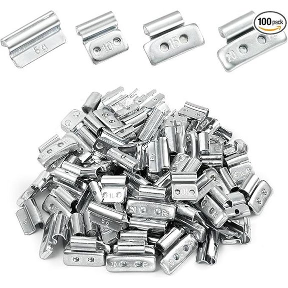 100Pcs Wheel Weights Clip-On Tire Balance Kit