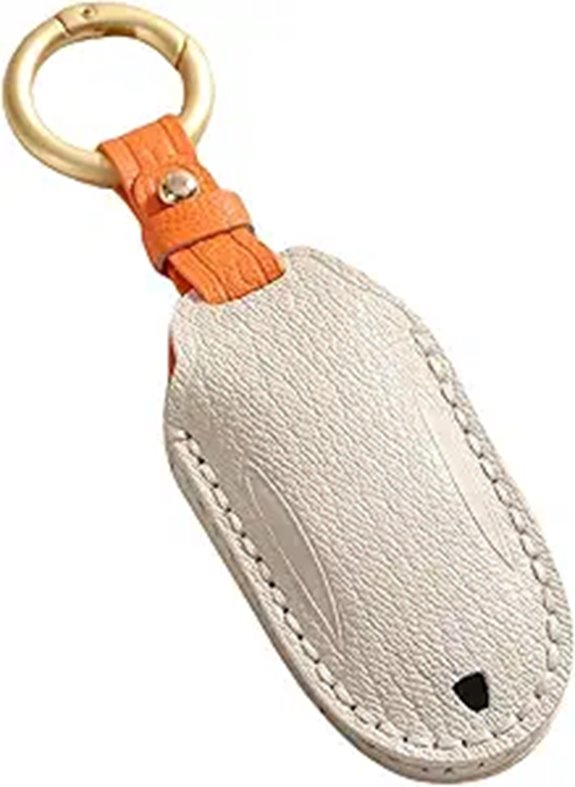 Tesla Model X Leather Key Fob Cover (White)