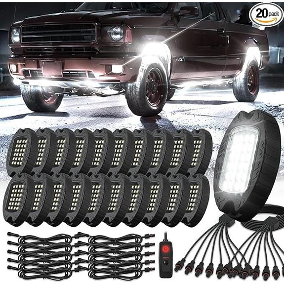 White LED Rock Lights with Extension Wires (20 Pods)