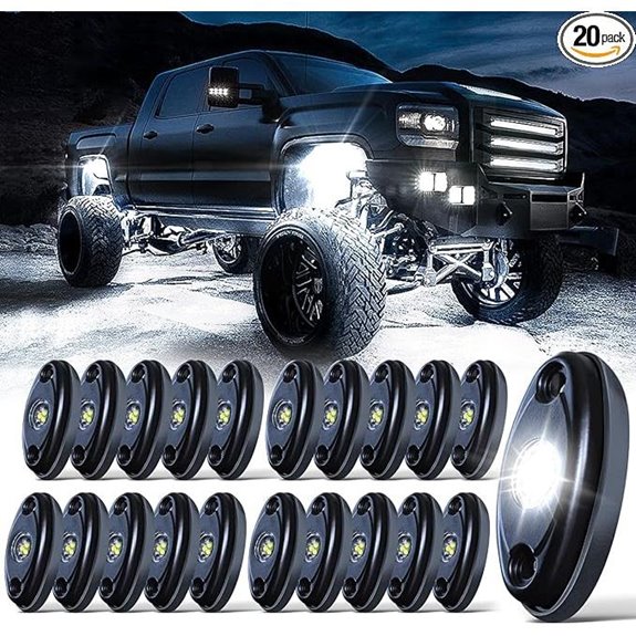 LEDMIRCY White Rock Lights 20PCS for Off Road Vehicles