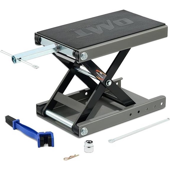 Orion Motorcycle Lift Jack with Wide Deck and T Handle