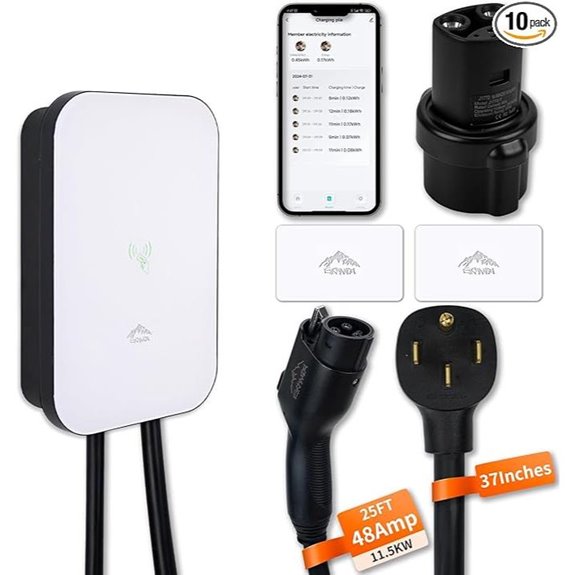 Level 2 EV Charger with WiFi RFID and Tesla Adapter
