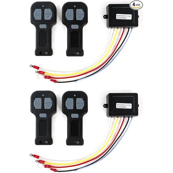 QWORK 12V Wireless Car Winch Kit (4 Pack)