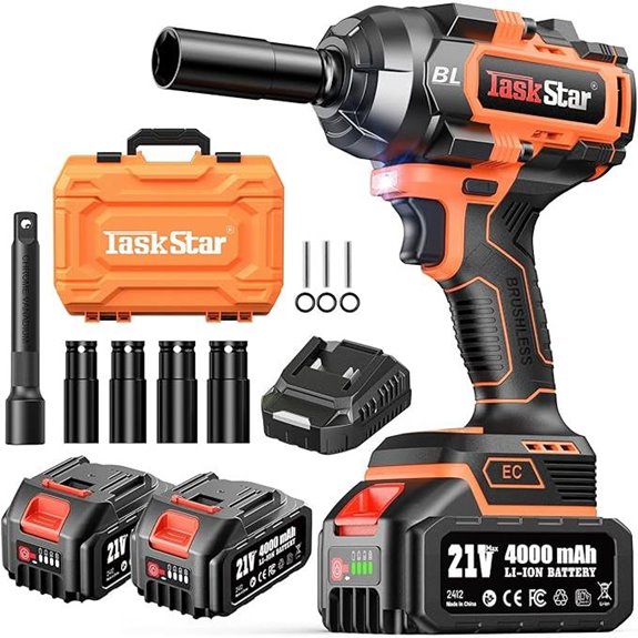 Cordless Impact Wrench 1/2 inch with Batteries