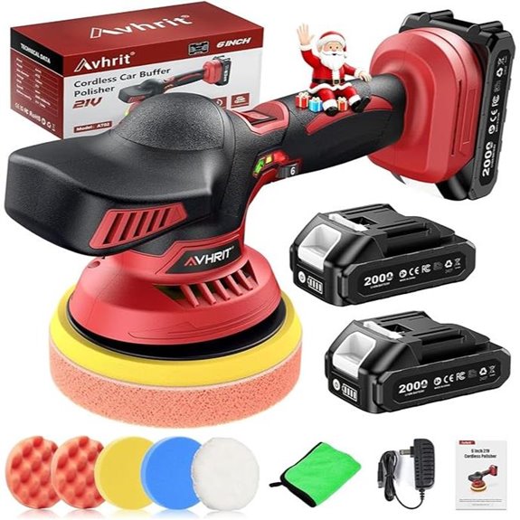 Cordless Car Buffer Polisher Kit with Batteries