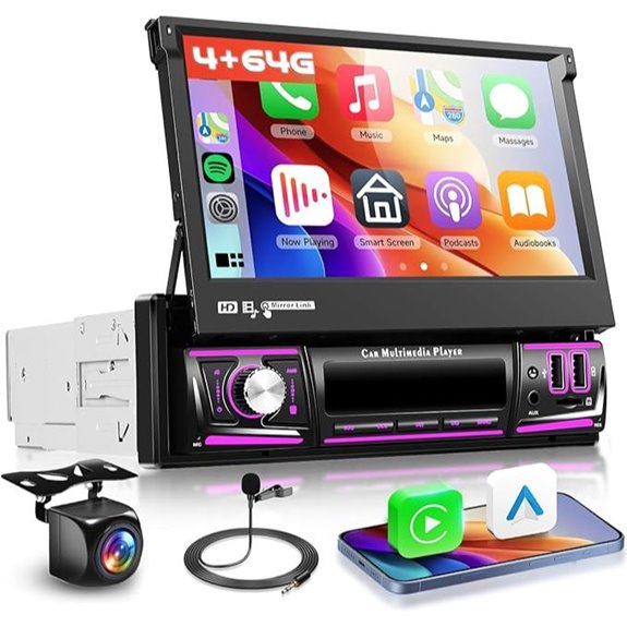 4G+64G Car Stereo with Wireless CarPlay & Touch Screen