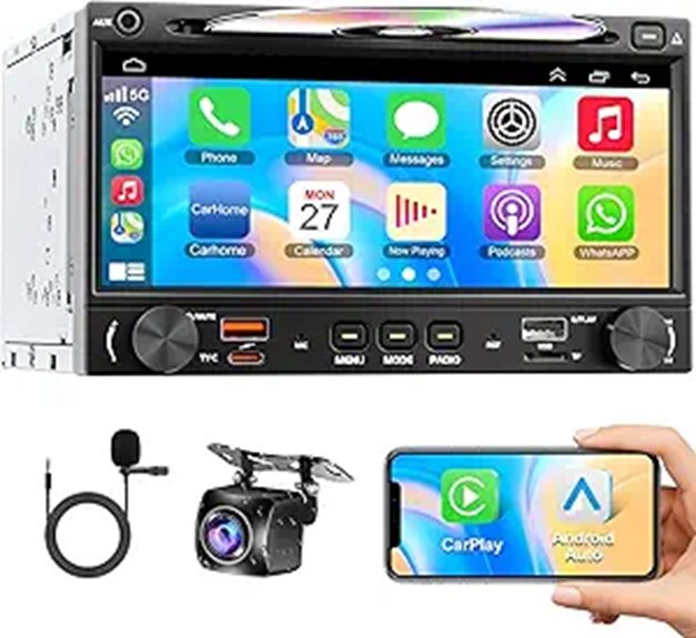 Wireless Double Din Car Stereo with Touchscreen