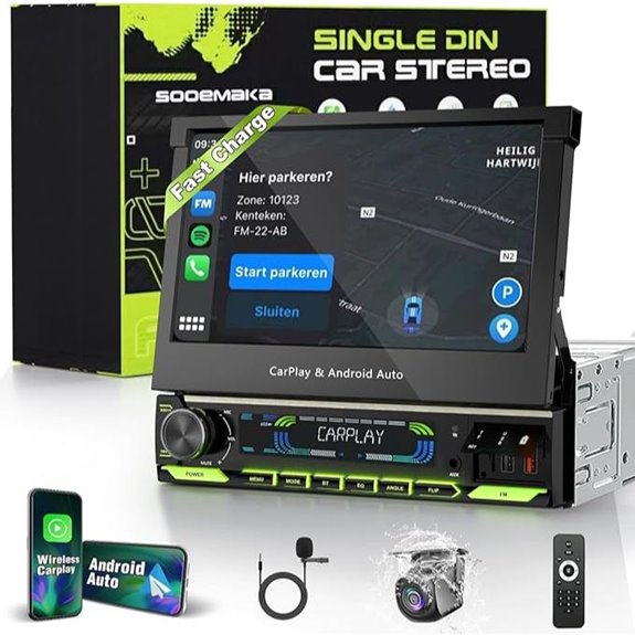 SOOEMAKA 7 Touchscreen Car Stereo with Wireless CarPlay