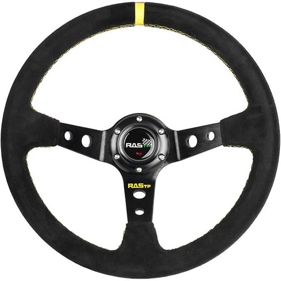 RASTP Universal Racing Steering Wheel with Horn (Yellow)