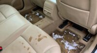 cleaning car interior messes