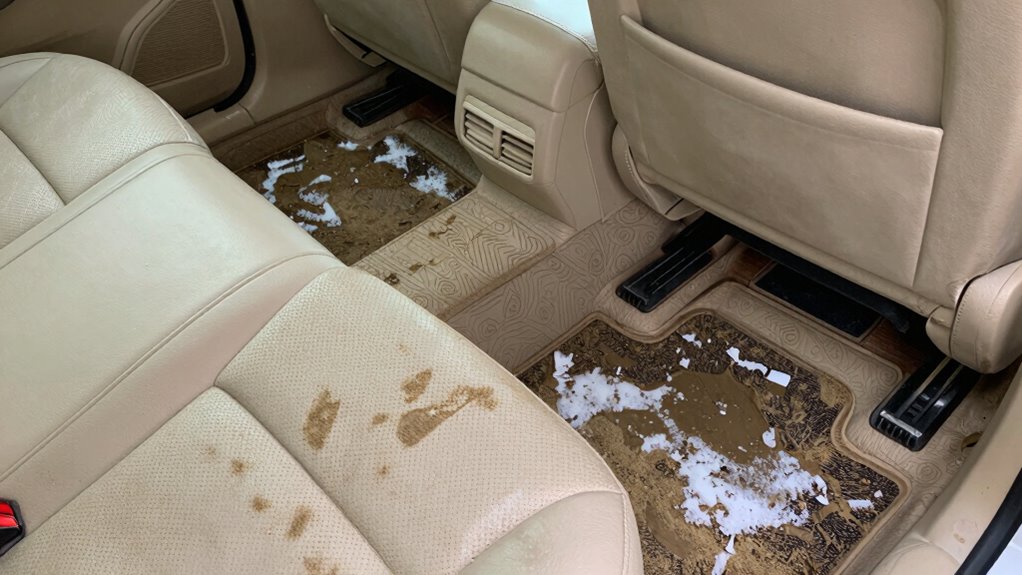 cleaning car interior messes