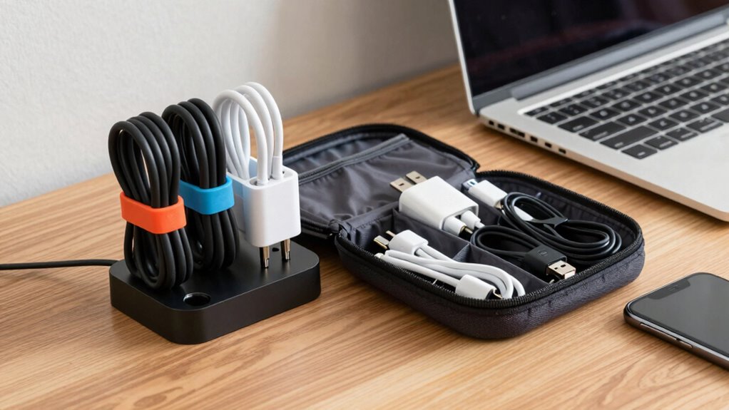 organize charging accessories efficiently